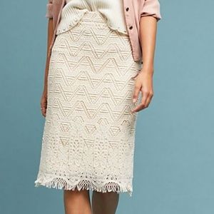 Anthropologie Crocheted Pencil Skirt Maeve 6 P